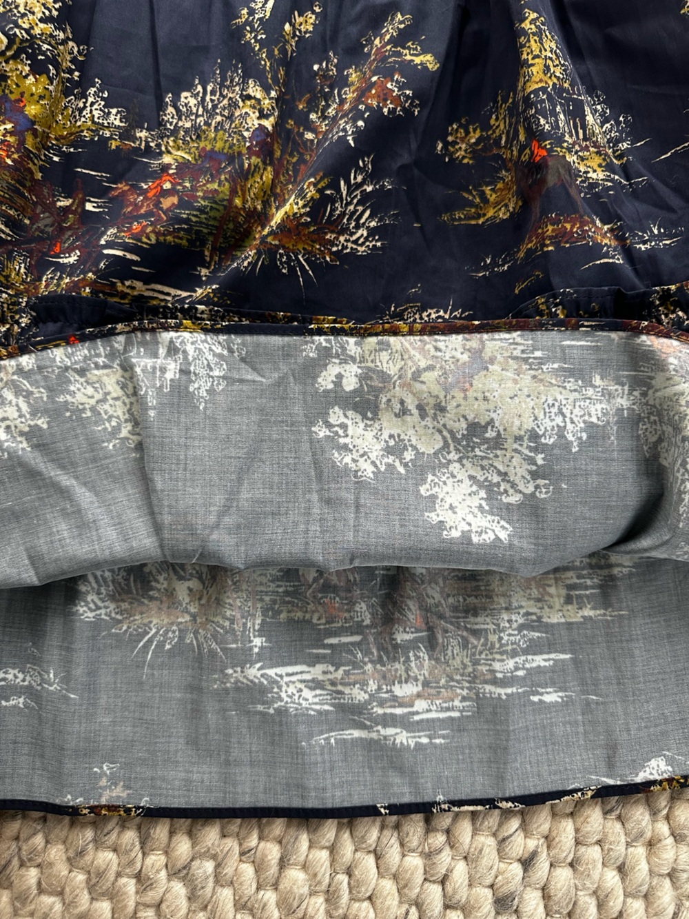 Hill House Navy Pattern Tiered Midi Dress with Smocked Bodice - Picture 5 of 8